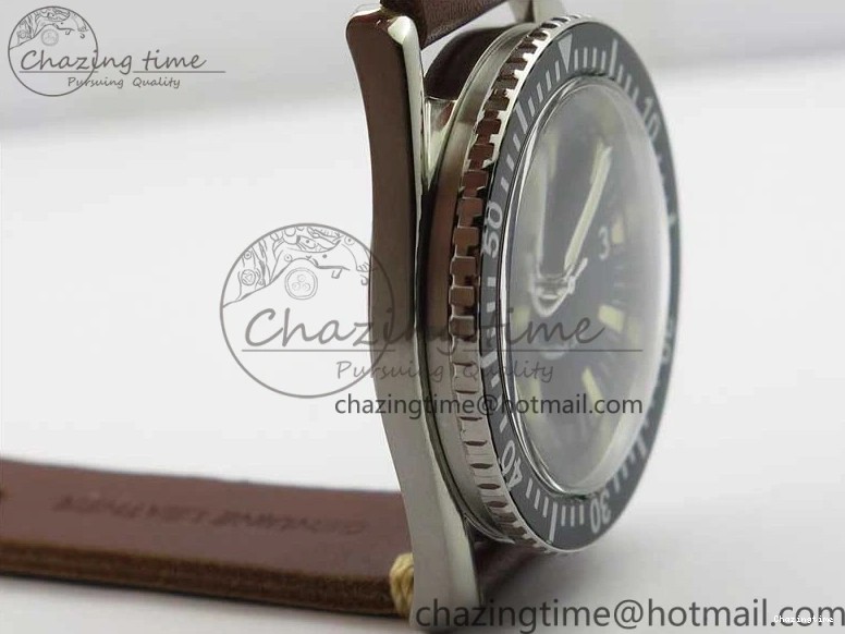 0117 Vintage Seamaster 300 No Date SS B12 Black Dial On Brown Leather Strap A2836 (Free Nylon Strap) Comfortable 7912